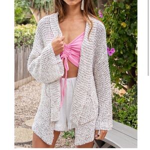 POL Textured Cream Cardigan NWOT
